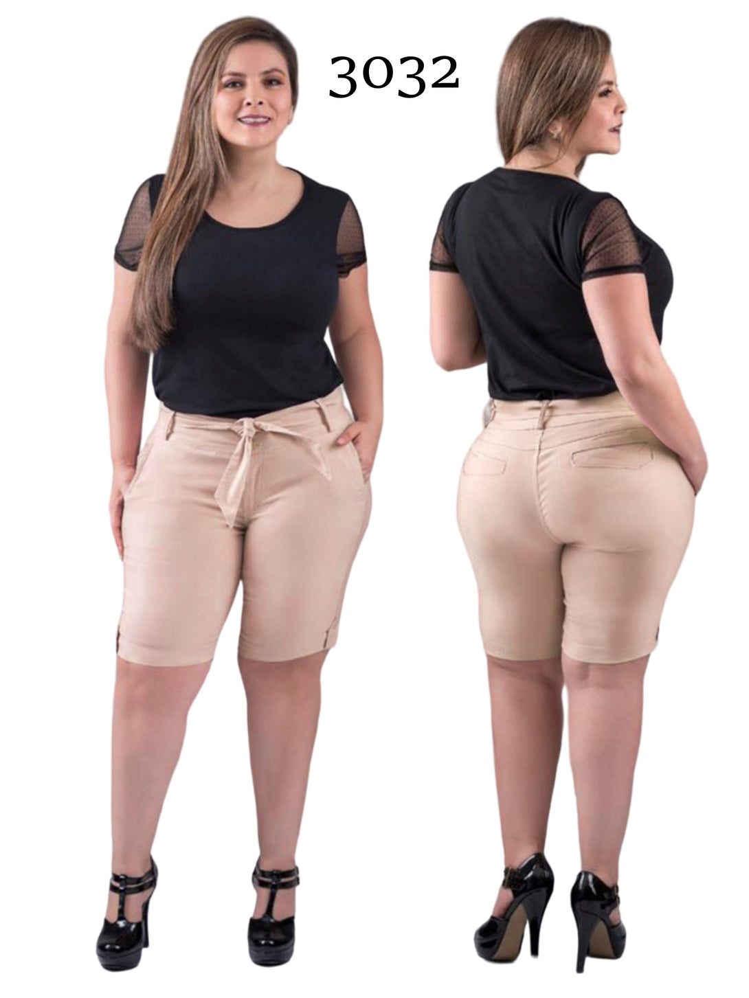 Butt Lifting Knee Length Short Plus Size 