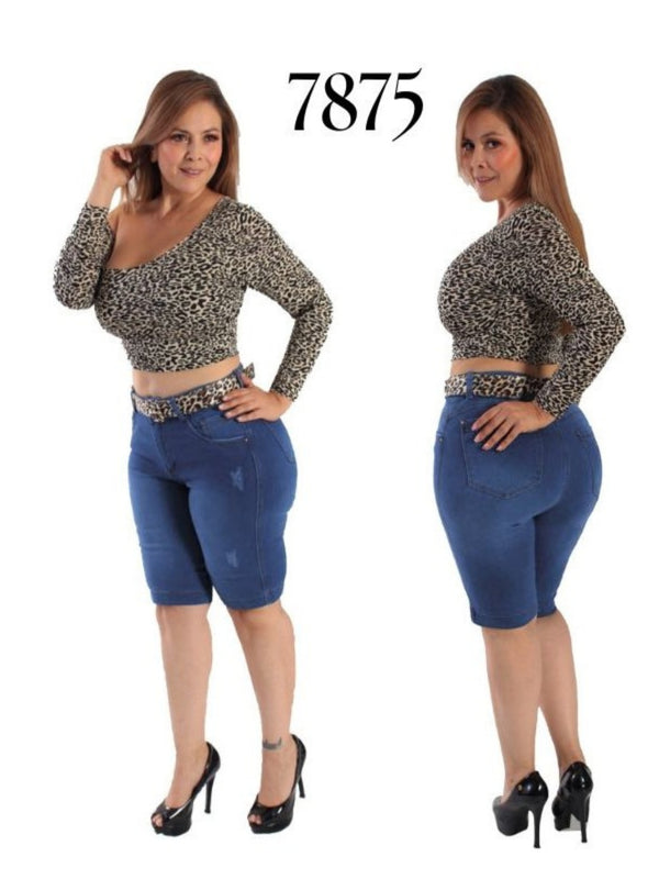 Butt Lifting Knee Length Short Plus Size 