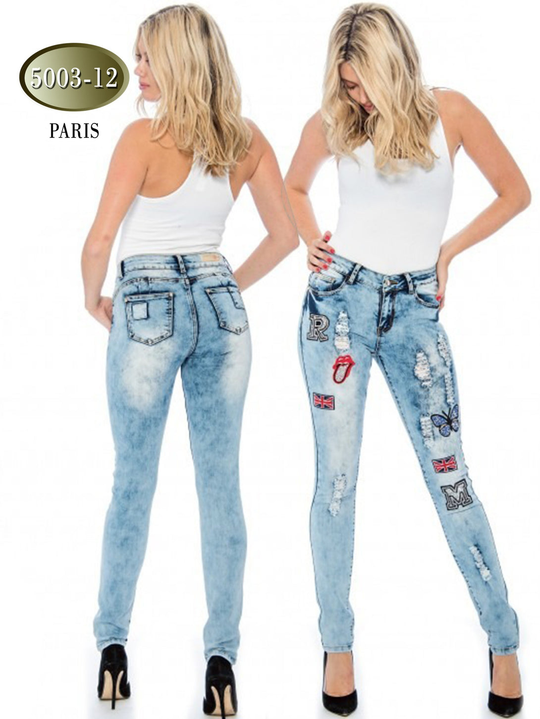 Jeans Levantacola Paris Azul Claro
